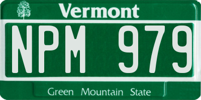 VT license plate NPM979