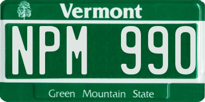 VT license plate NPM990