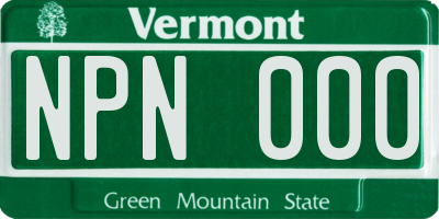 VT license plate NPN000