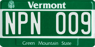 VT license plate NPN009