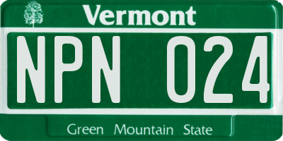 VT license plate NPN024