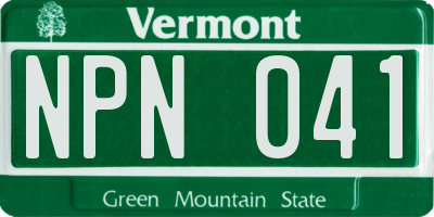 VT license plate NPN041
