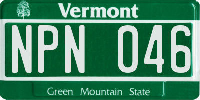 VT license plate NPN046