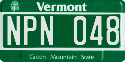 VT license plate NPN048