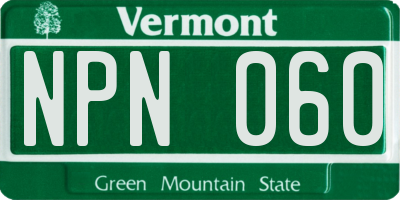VT license plate NPN060