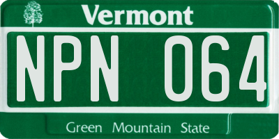 VT license plate NPN064
