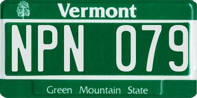 VT license plate NPN079
