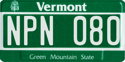 VT license plate NPN080