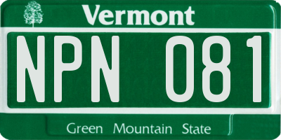 VT license plate NPN081