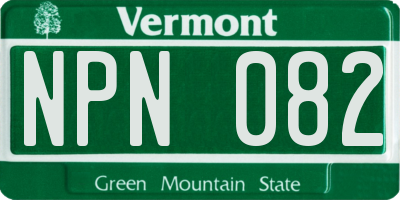 VT license plate NPN082