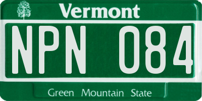 VT license plate NPN084
