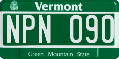 VT license plate NPN090