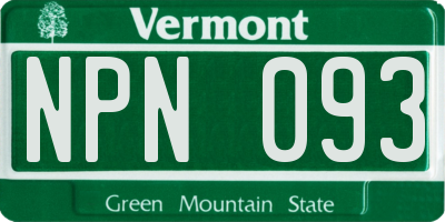 VT license plate NPN093
