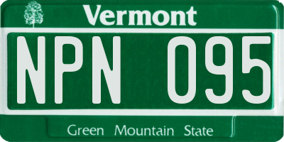 VT license plate NPN095