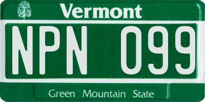 VT license plate NPN099