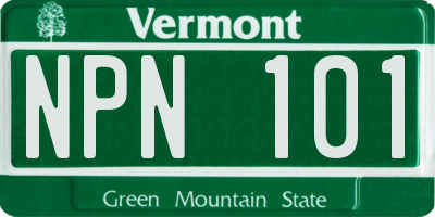 VT license plate NPN101