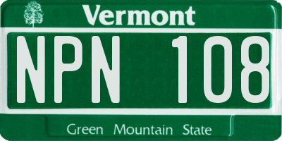 VT license plate NPN108