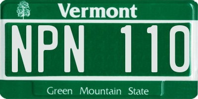 VT license plate NPN110