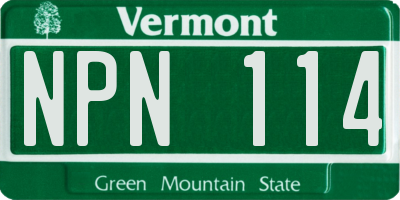 VT license plate NPN114