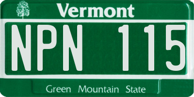 VT license plate NPN115
