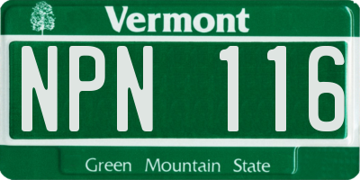 VT license plate NPN116
