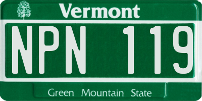VT license plate NPN119