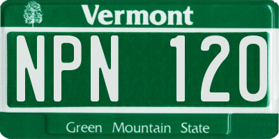 VT license plate NPN120