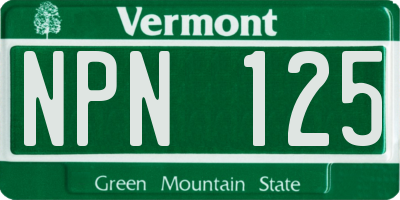 VT license plate NPN125