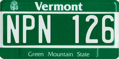 VT license plate NPN126