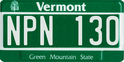 VT license plate NPN130