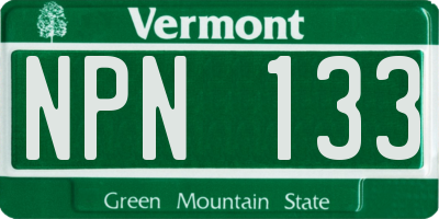 VT license plate NPN133