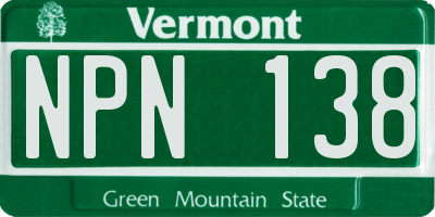 VT license plate NPN138