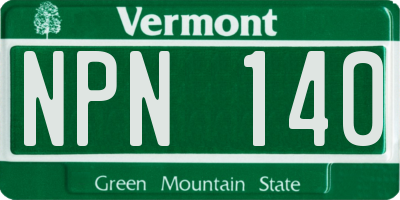 VT license plate NPN140