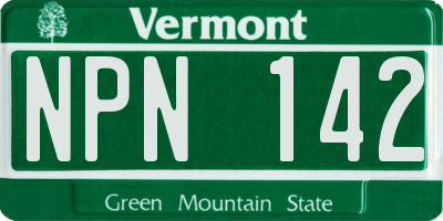 VT license plate NPN142