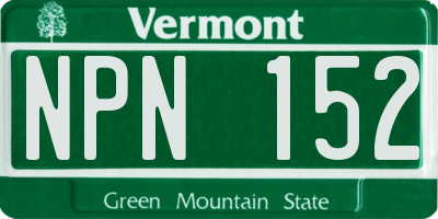 VT license plate NPN152
