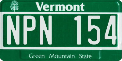 VT license plate NPN154