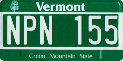 VT license plate NPN155