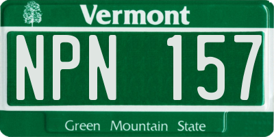 VT license plate NPN157