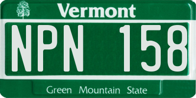 VT license plate NPN158