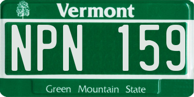 VT license plate NPN159
