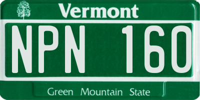 VT license plate NPN160