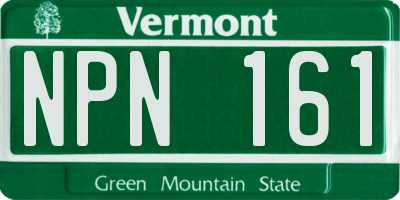 VT license plate NPN161