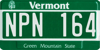 VT license plate NPN164