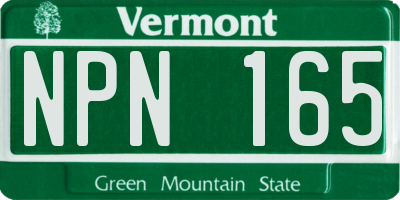 VT license plate NPN165