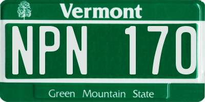 VT license plate NPN170