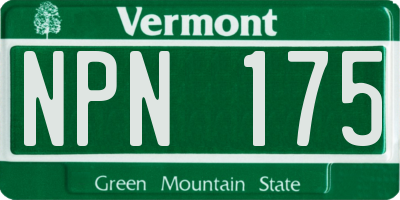 VT license plate NPN175
