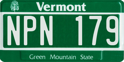 VT license plate NPN179