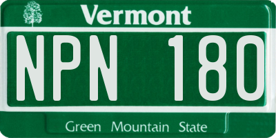 VT license plate NPN180