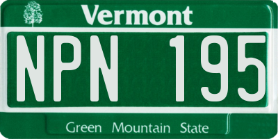 VT license plate NPN195