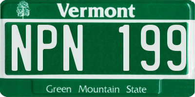 VT license plate NPN199